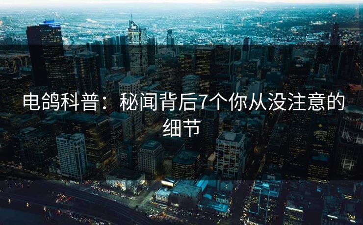 电鸽科普：秘闻背后7个你从没注意的细节